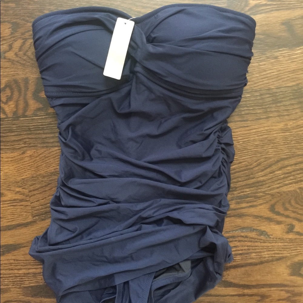 J.Crew Ruched Bandeau Swimsuit - Brand New!